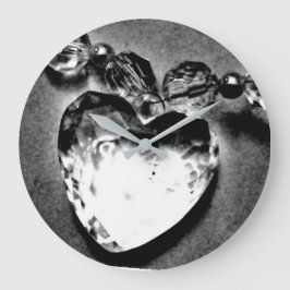Reloj Redondo Grande Crystal Heart