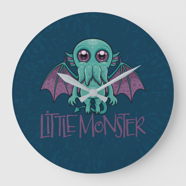 Reloj Redondo Grande Cthulhu Pequeño Monstruo (Anverso)