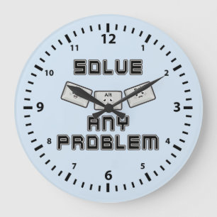 Reloj Redondo Grande Ctrl Alt Del