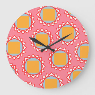 Reloj Redondo Grande Cuadrado amarillo dorado