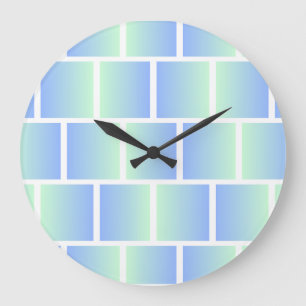 Reloj Redondo Grande Cuadrados azules de degradado