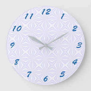 Reloj Redondo Grande Cuadrados Ondulados de Blanco