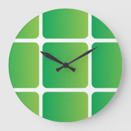 Reloj Redondo Grande Cuadrados verdes iguales
