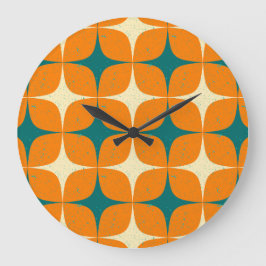 Reloj Redondo Grande Cuadrados Vintage