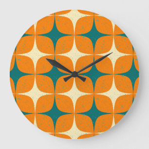 Reloj Redondo Grande Cuadrados Vintage