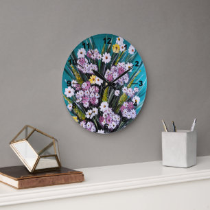 Reloj Redondo Grande Cuadro Ramo de Primavera de Alfred Fox