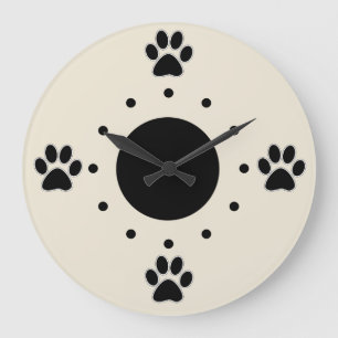 Reloj Redondo Grande Cuadros de pared de patas de perro
