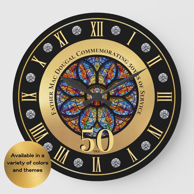 Reloj Redondo Grande CUALQUIER Aniversario de Ordenación Personalizado  (Subido por el creador)