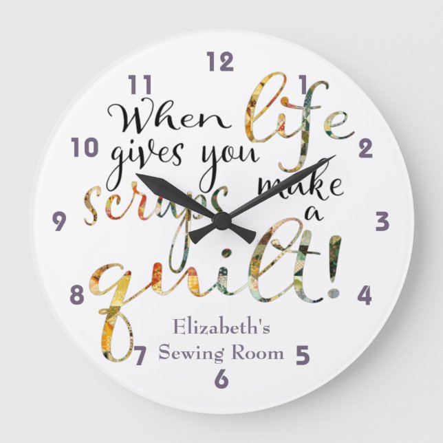 Reloj Redondo Grande Cuando La Vida Te Da Cazones Te Hace Un Tejido (Anverso)