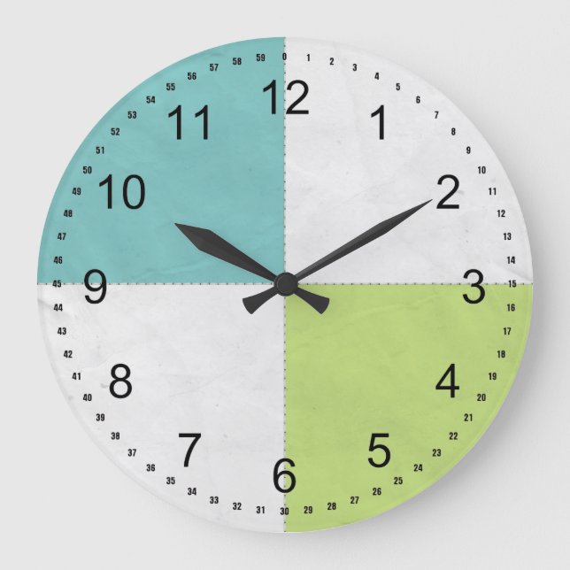 Reloj Redondo Grande Cuatro cuadrados (Anverso)