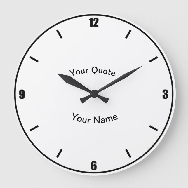 Reloj Redondo Grande Cuatro números con números estándar verticales (Anverso)