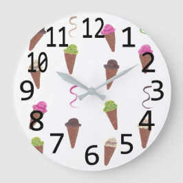 Reloj Redondo Grande Cuatro sabores del helado en los hornos y las mana