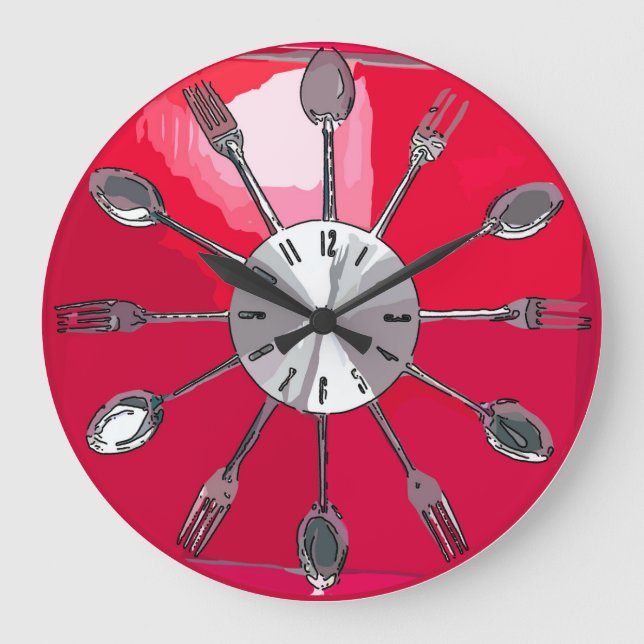 Reloj Redondo Grande Cubertería O'clock 2. (Anverso)
