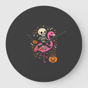 Reloj Redondo Grande Cubeta De Caramelo De Esqueleto De Flamenco De Hal