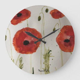 Reloj Redondo Grande Cubierta de amapola