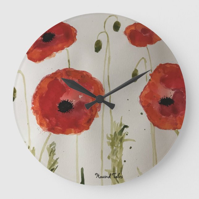 Reloj Redondo Grande Cubierta de amapola (Anverso)