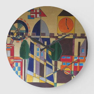 Reloj Redondo Grande cubismo acrílico de Londres