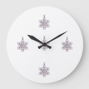 Reloj Redondo Grande Cubo de Metatrón Colgante de Plata de Geometría Sa