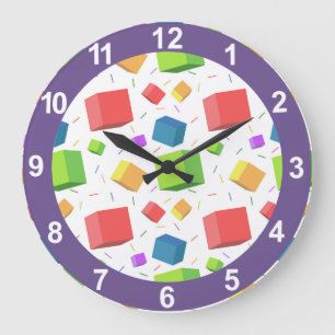 Reloj Redondo Grande Cubos lindos