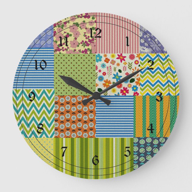 Reloj Redondo Grande Cuchillo de trabajo en parches (Anverso)