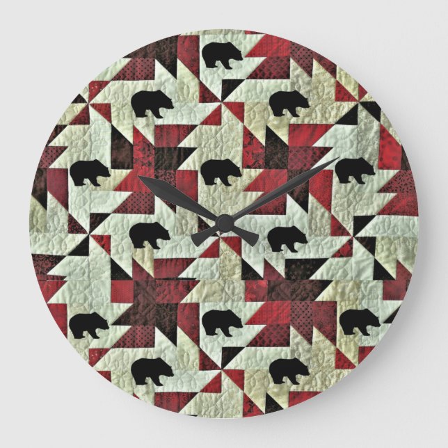 Reloj Redondo Grande Cuello de oso negro (Anverso)