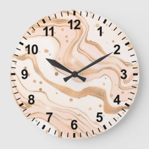 Reloj Redondo Grande Cuello de pared de mármol de color acuático