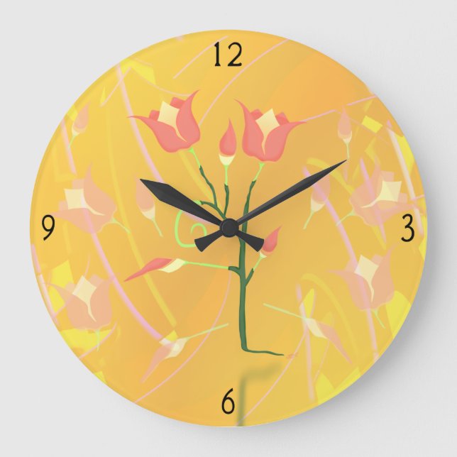 Reloj Redondo Grande Cuello grande de amapola turca (Anverso)