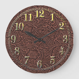 Reloj Redondo Grande Cuero con herramientas