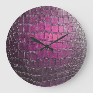 Reloj Redondo Grande Cuero violeta vibrante: emboscada brillante.