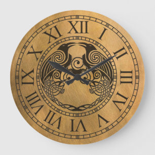 Reloj Redondo Grande Cuervo céltico