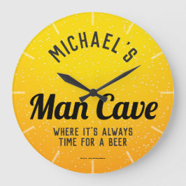 Reloj Redondo Grande Cueva personalizada de beer Man