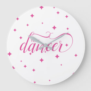 Reloj Redondo Grande Cuidadoso bailarín Starry Rosa