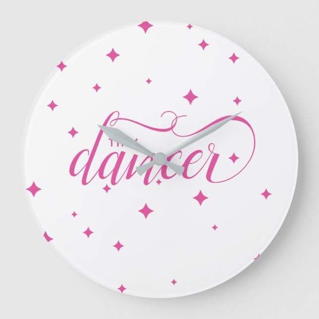 Reloj Redondo Grande Cuidadoso bailarín Starry Rosa (Anverso)