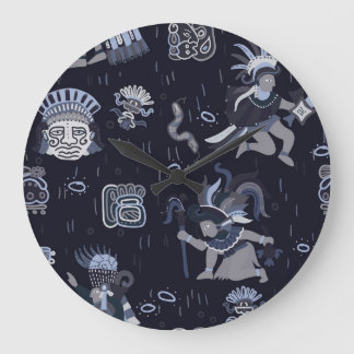 Reloj Redondo Grande Cultura inca: Patrón gráfico sin inconvenientes