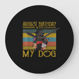 Reloj Redondo Grande Cumpleaños De Agosto Con Mi Perro Gordon Setter 20