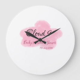 Reloj Redondo Grande Cumpleaños nupcial nubes nueve rojo pastel namedat