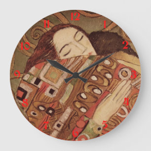 Reloj Redondo Grande Cumplimiento (El Abrazo) Arte de Gustav Klimt