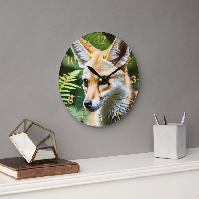 Reloj Redondo Grande Cunning Fennec Fox, (Oficina)