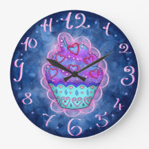 Cupcake mono azules, rosa con cariño rosa/