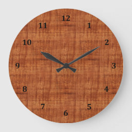 Reloj Redondo Grande Curly Acacia Wood Grain Look