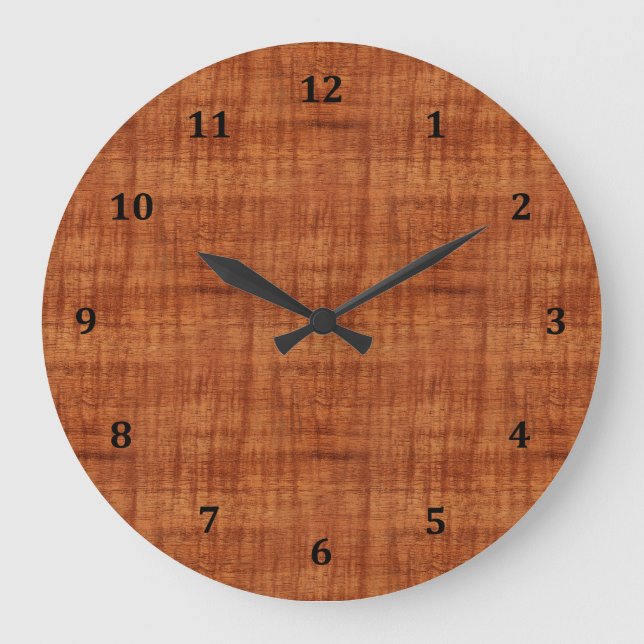 Reloj Redondo Grande Curly Acacia Wood Grain Look (Anverso)