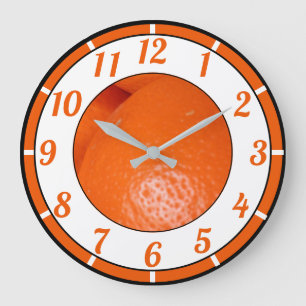 Reloj Redondo Grande Curvas entrelazadas de fruta enteras Naranja de ll
