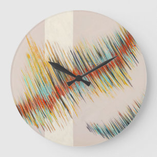 Reloj Redondo Grande Curvas irregulares arte de pintura abstracta