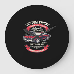 Reloj Redondo Grande custom engine muscle classic dirty garage
