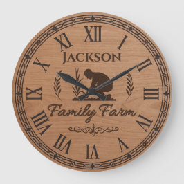 Reloj Redondo Grande Custom Family Name Wall Clock – Family Farm 