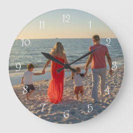 Reloj Redondo Grande Custom Family Photo Round
