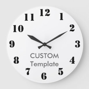 Reloj Redondo Grande Custom Large 10.75" ROUND Wall Clock STENCIL Font
