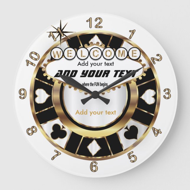 Reloj Redondo Grande Custom - Las Vegas Style - Man Cave (Anverso)