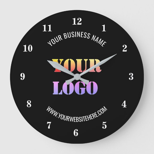 Reloj Redondo Grande Custom Logo Name Website Promotional Personalized  (Anverso)
