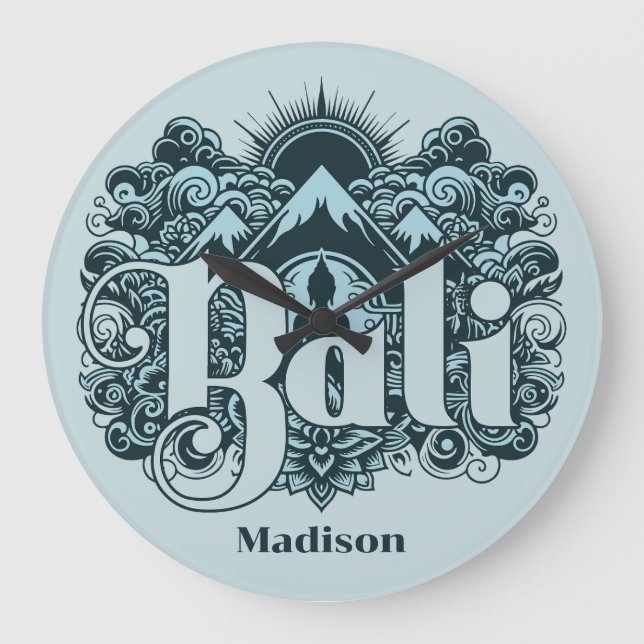 Reloj Redondo Grande Custom Name Bali (Anverso)
